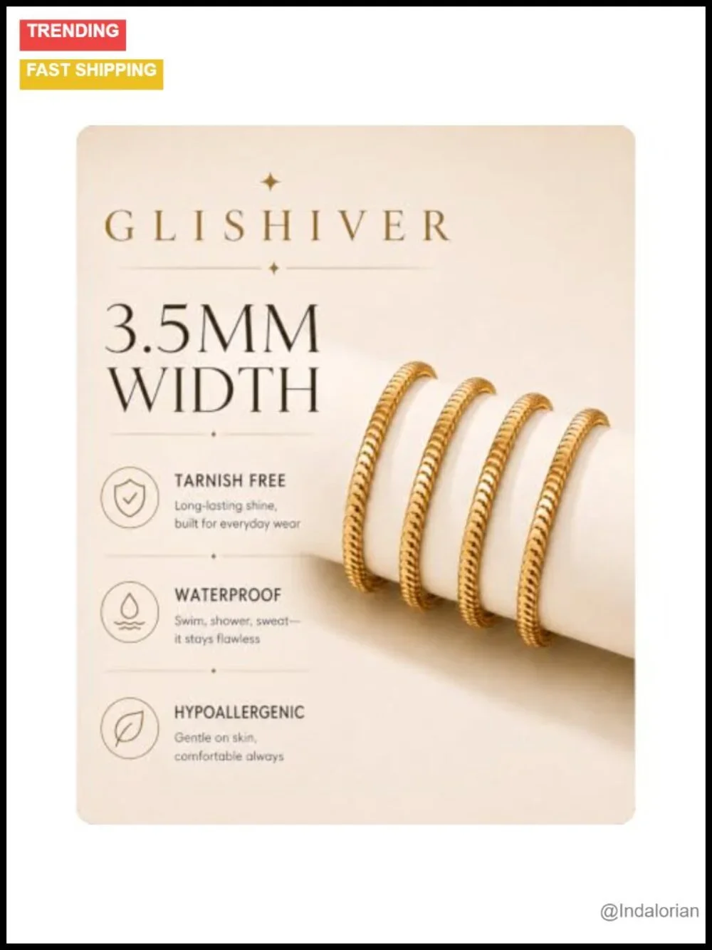 Gold Plated 3.5mm Snake Chain Bracelet Stackable Lobster Clasp